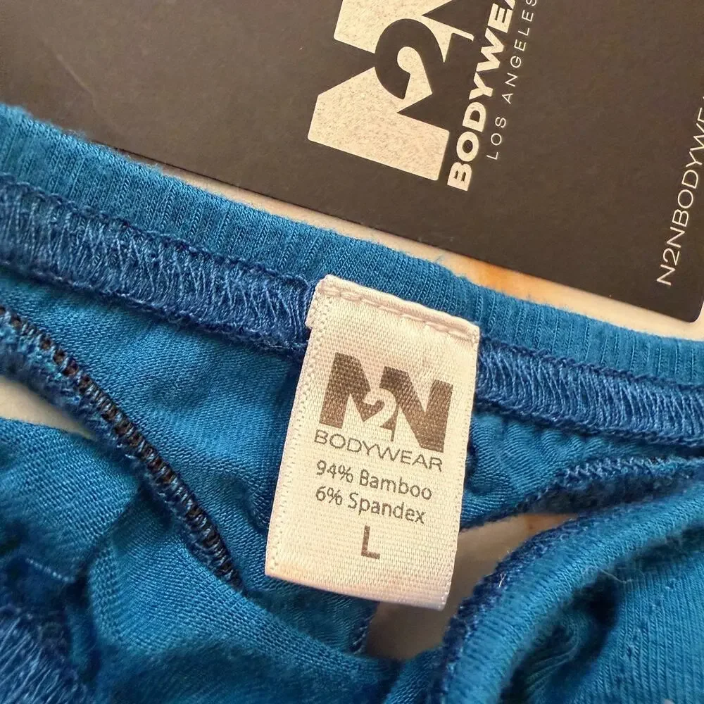 Set Of 2 N2N Bodywear Mens Essential Thong Color Teal Blue Size Large